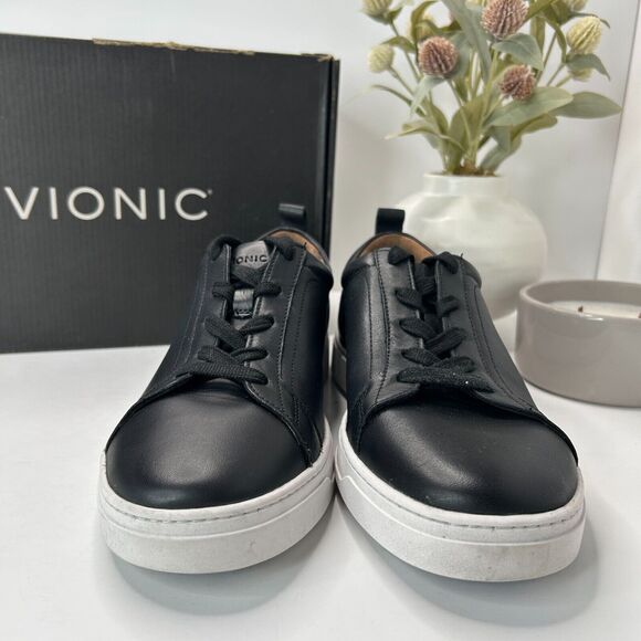Vionic Lucas Lace Up Leather Sneaker Black Shoes H8281L1001 Men's US 7 M - Picture 2 of 10